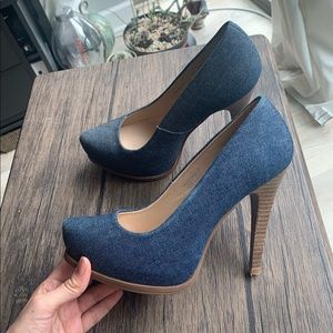 Denim heels